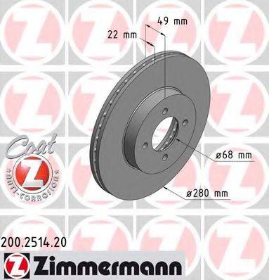 ZIMMERMANN 200251420 гальмівний диск