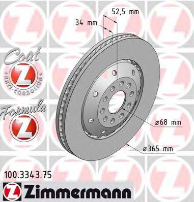 ZIMMERMANN 100334375 гальмівний диск