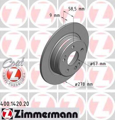 ZIMMERMANN 400142020 гальмівний диск