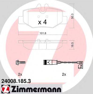 ZIMMERMANN 240081853 Комплект гальмівних колодок, дискове гальмо