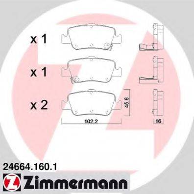 ZIMMERMANN 246641601 Комплект гальмівних колодок, дискове гальмо