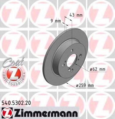 ZIMMERMANN 540530220 гальмівний диск
