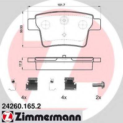 ZIMMERMANN 242601652 Комплект гальмівних колодок, дискове гальмо