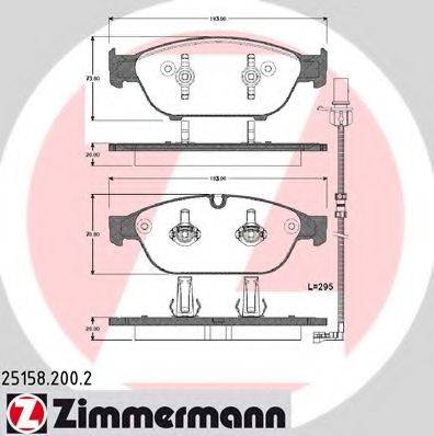 ZIMMERMANN 251582002 Комплект гальмівних колодок, дискове гальмо