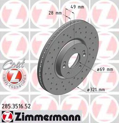 ZIMMERMANN 285351652 гальмівний диск