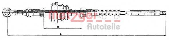 METZGER 109845 Трос, стоянкова гальмівна система