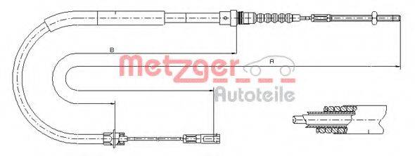 METZGER 116025 Трос, стоянкова гальмівна система