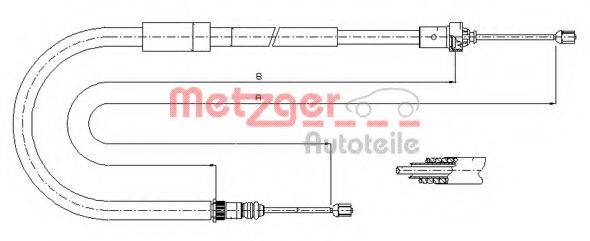 METZGER 116663 Трос, стоянкова гальмівна система