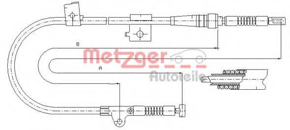 METZGER 170216 Трос, стоянкова гальмівна система