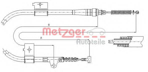 METZGER 170334 Трос, стоянкова гальмівна система