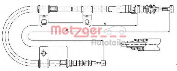 METZGER 170578 Трос, стоянкова гальмівна система