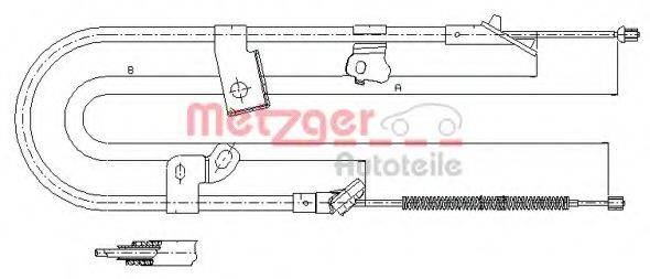 METZGER 171079 Трос, стоянкова гальмівна система