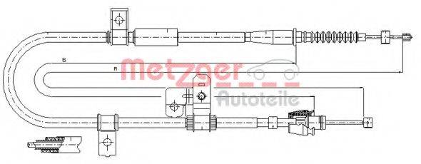 METZGER 172524 Трос, стоянкова гальмівна система