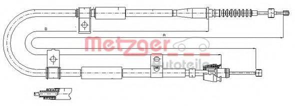 METZGER 172525 Трос, стоянкова гальмівна система