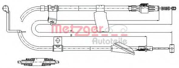 METZGER 175036 Трос, стоянкова гальмівна система
