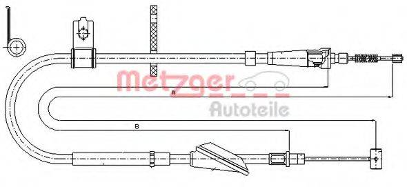 METZGER 175045 Трос, стоянкова гальмівна система
