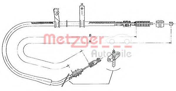 METZGER 17067 Трос, стоянкова гальмівна система
