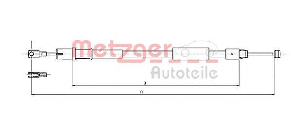 METZGER 109836 Трос, стоянкова гальмівна система