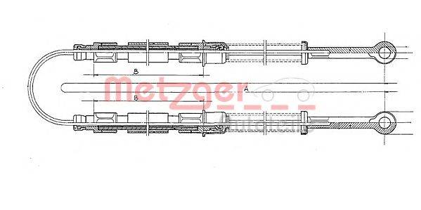 METZGER 12102E Трос, стоянкова гальмівна система