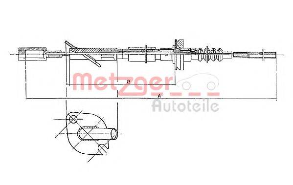 METZGER 14022 Трос, управління зчепленням