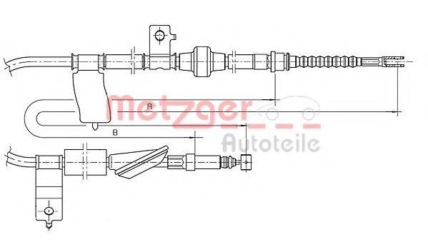 METZGER 174017 Трос, стоянкова гальмівна система