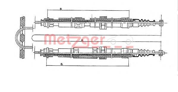 METZGER 4313 Трос, стоянкова гальмівна система