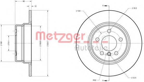 METZGER 6110606 гальмівний диск
