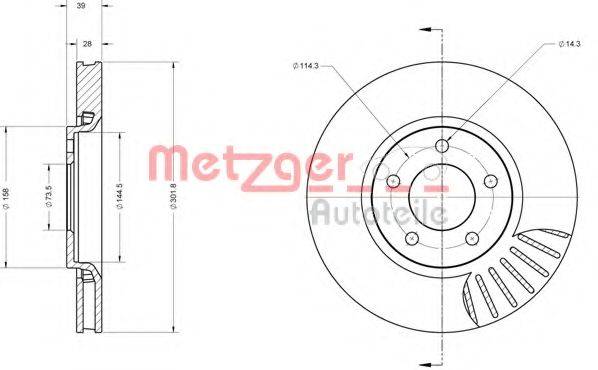 METZGER 6110622 гальмівний диск