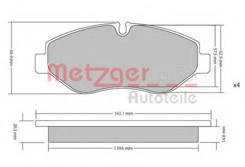METZGER 1170040 Комплект гальмівних колодок, дискове гальмо