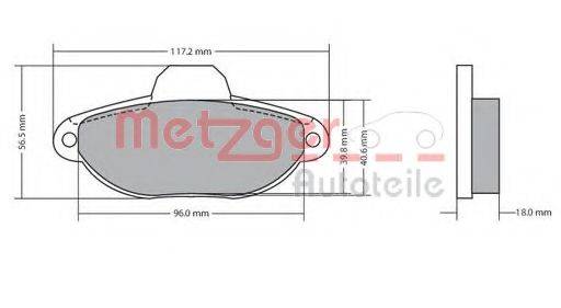 METZGER 1170044 Комплект гальмівних колодок, дискове гальмо