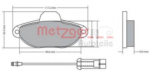 METZGER 1170147 Комплект гальмівних колодок, дискове гальмо