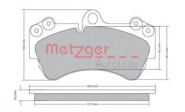METZGER 1170242 Комплект гальмівних колодок, дискове гальмо
