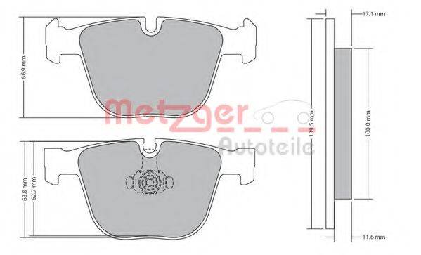 METZGER 1170356 Комплект гальмівних колодок, дискове гальмо