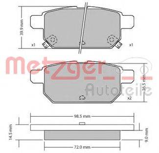 METZGER 1170360 Комплект гальмівних колодок, дискове гальмо