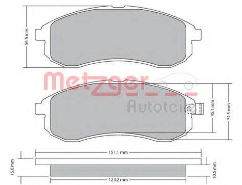 METZGER 1170406 Комплект гальмівних колодок, дискове гальмо