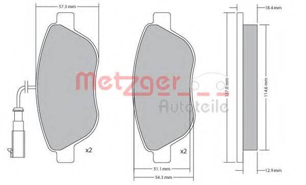 METZGER 1170504 Комплект гальмівних колодок, дискове гальмо