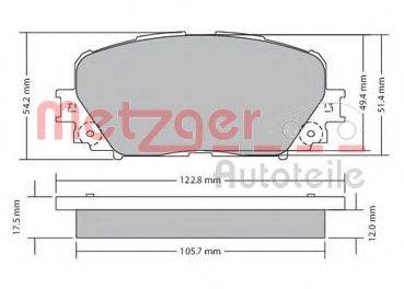 METZGER 1170639 Комплект гальмівних колодок, дискове гальмо